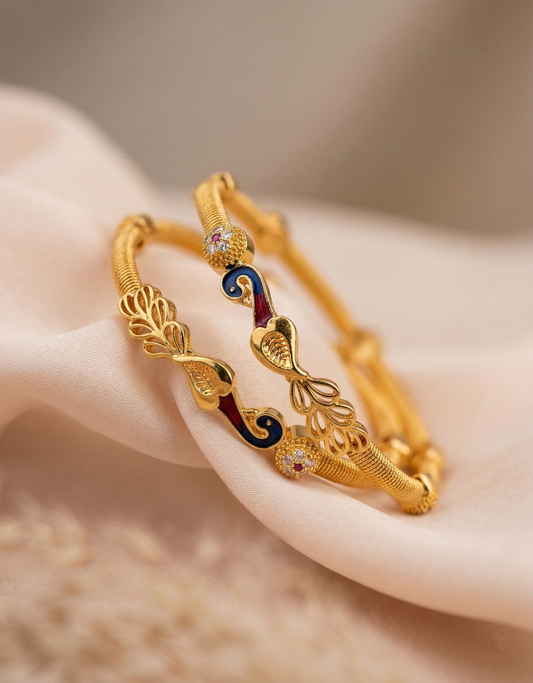 Peacock Meenakari Bangles