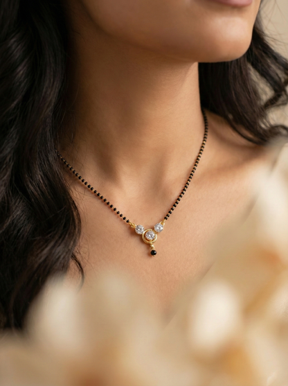 Minimalist Triple-Stone Mangalsutra