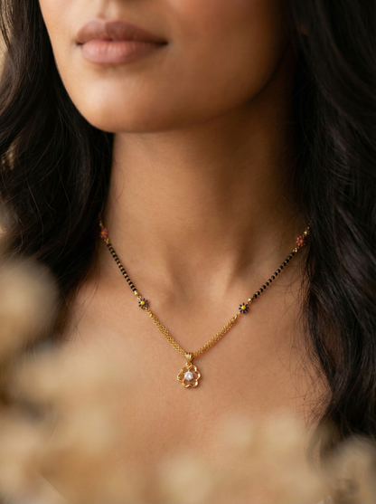 Multicolor Floral Enamel Mangalsutra