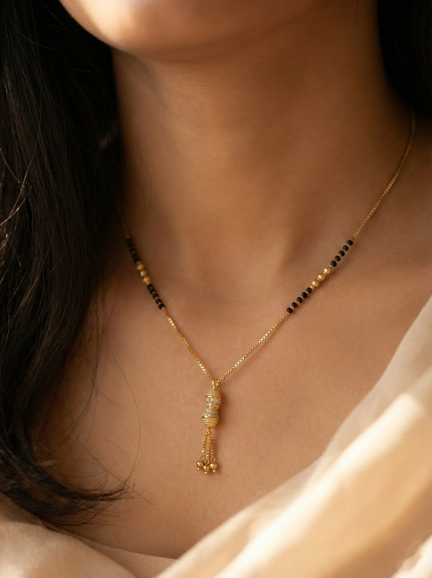 Elegant  Barrel Pendant Mangalsutra
