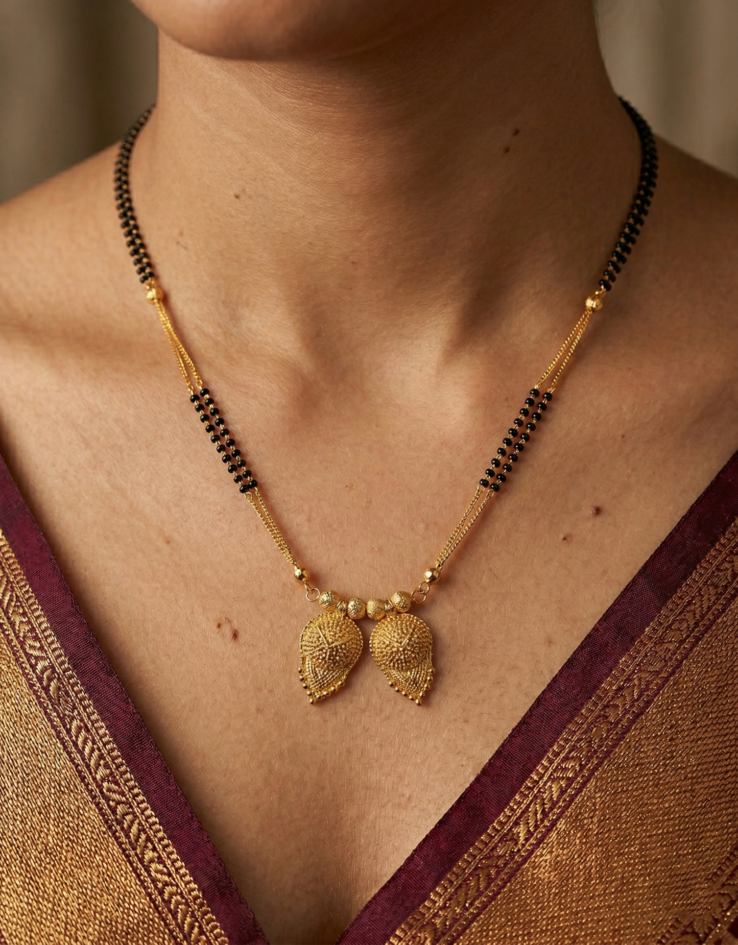 Traditional Gold-Plated Double Vati Mangalsutra