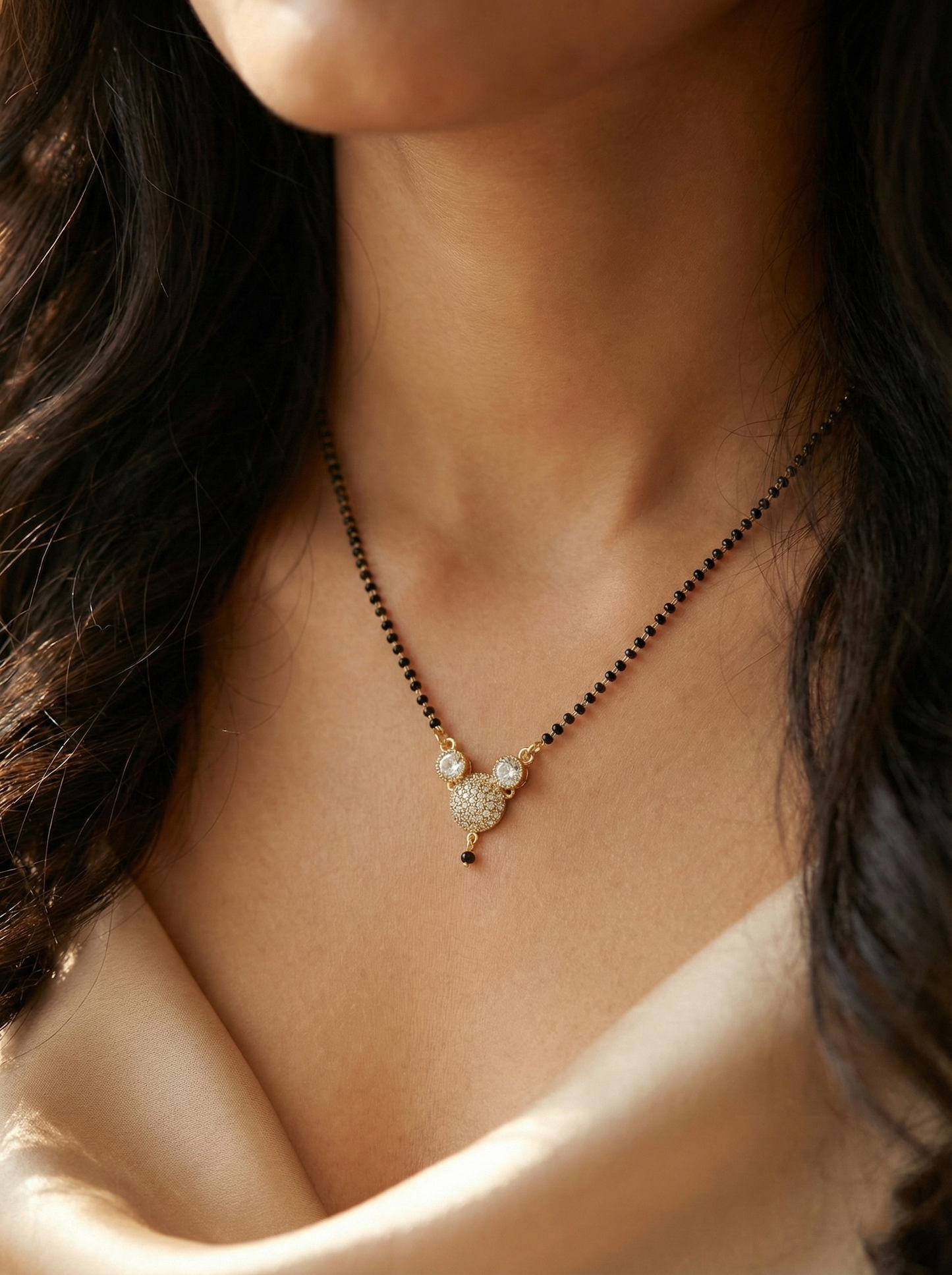 Sparkling AD Cluster Mangalsutra