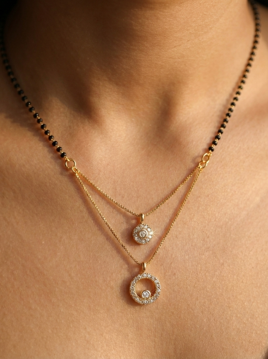 Double Circle Drop  Mangalsutra